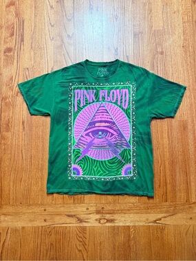 Pink Floyd Green Tee with Pink & Purple Graphic